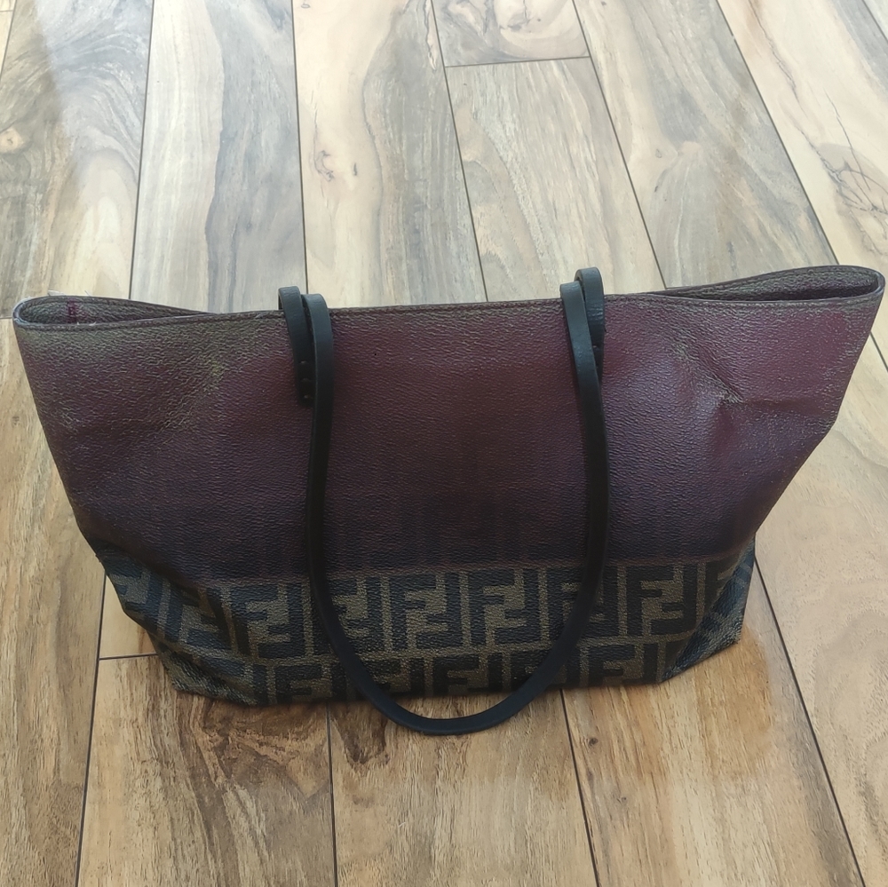 Fendi Maroon Logo Bag